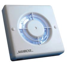 Image of Manrose Standard 100mm Bathroom Extractor Fan XF100S 4inch White 230v On/Off