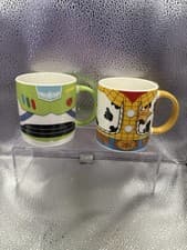 Image of Disney Pixar Toy Story Ceramic Mugs Buzz Lightyear & Woody Set of 2 - NEW