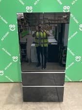 Image of Haier American Fridge Freezer Non-Plumbed Black Glass HFR79F19DFGB #LF126723