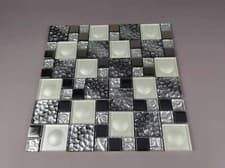 Image of Stock Clearance New Mosaic Tile Sheet Chrome/Cream/Black 200 Sheets Available
