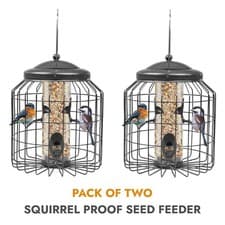 Image of 2 x Squirrel Proof Hanging Bird Seed Feeder Heavy Duty Garden Wild Birds