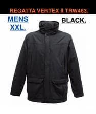 Image of Regatta Vertex III Black Mens XXL Waterproof Breathable Lined Winter Jacket