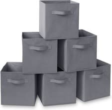 Image of Foldable Fabric Storage Boxes Square Drawer Canvas Cubes for Toys Organizing
