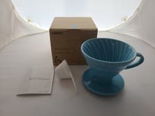 Image of Hario V60 VDC-02-BU-EX Ceramic Coffee Dripper Blue Size 02 1-4 Cups Japan