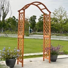 Image of Metal Wooden Garden Arch Rose Archway Pergola Arbour Climbing Plants Trellis