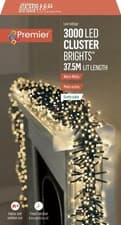 Image of Premier 3000 LED Cluster Indoor Outdoor Christmas Tree Lights Timer - WARM WHITE