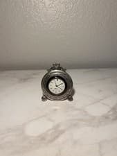 Image of Brighton Memphis Etched Clock – Your Home Collection – Silver‑Plated – Runs