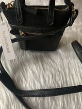 Image of Accessorize Black Mini Crossbody Bag With Front Zip Pocket BRAND NEW