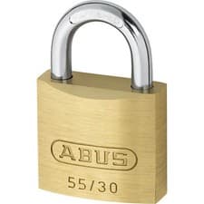 Image of Abus 55 Series Basic Brass Padlock Keyed Alike 30mm Standard