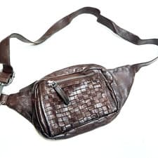 Image of VILENCA Holland Anthropologie Belt Bag Fanny Pack Leather Brown TK94  NEW w/TAG