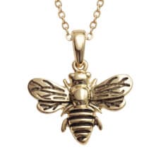 Image of Ladies Womens Gold or Silver Bumble Bee Pendant Necklace On 18 Inch Chain