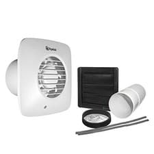 Image of Xpelair Simply Silent LV100S Standard Square 100mm Fan with Wall Kit