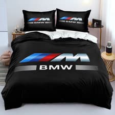 Image of Tri-Color M Stripes Duvet Cover 01. Personalised Quilt Cover Mens Bedding Decor