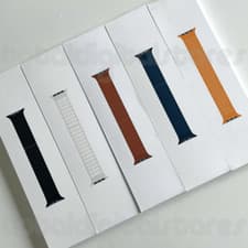 Image of Genuine Apple Leather Link Watch Strap Band 44mm 45mm 40mm 41mm - S/M & M/L
