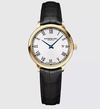 Image of Raymond Weil Women's Toccata 29 Date Black Leather Strap Watch 17341443