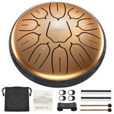 Image of New 6 Inch 11 Notes D Key Steel Tongue Drum HandPan Rain Drum for Outside Garden