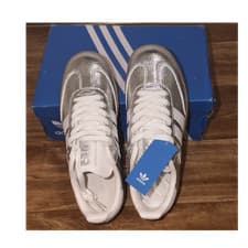 Image of Adidas Samba OG W Silver Metallic Trainers UK 4.5 JR0035 Women