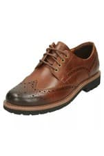 Image of Clarks Mens Batcombe Wing Dark Tan Leather Brogue Shoes Size UK 7 G / Eu 41