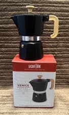 Image of La Cafetiere Espresso Maker 3 Cup Black Wood Effect Handle