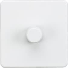 Image of 1 or 2 Gang 2 Way 10-200W Screwless Dimmer Switch White Knightsbridge