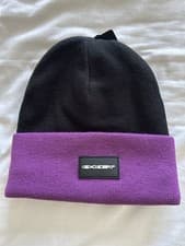 Image of Oakley TC Stretch Logo Beanie – Performance Fit - Blackout / Ultra Purple (BNWT)