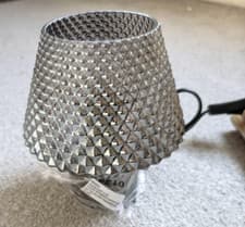 Image of Lighting Collection 1 Light Table Lamp with Smoked Diamond Shaped Textured Press