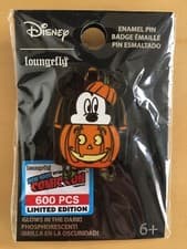 Image of LOUNGEFLY DISNEY NYCC 2023 MICKEY MOUSE 600 GITD PUMPKIN MINI BACKPACK PIN FUNKO