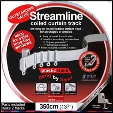 Image of Flexible Curtain Track 3.5m PVC Bendable Rail Ceiling Wall White