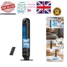 Image of 20dB Silent Tower Fan, 28 ft/s Velocity Electric Cooling Fan with Remote, 90°...