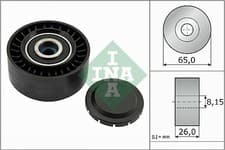 Image of INA 532056410 V-Ribbed Belt Deflection/Guide Pulley Fits Audi A5 2.0 TDI