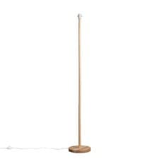 Image of Tall Wooden Stem Floor Lamp Standard Living Room Bedroom Light Wood Base 160cm