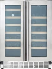 Image of Cookology CWC608SS 60cm Wine Cooler Dual Zone Fridge 40 Bottles Stainless Steel