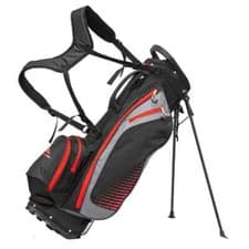 Image of Longridge Super Lite Golf Stand Bag Black Red Lightweight 4 Way Divider 6 Pocket
