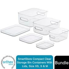 Image of 1 of Each SmartStore Compact Clear Storage Containers XS, S & M With Lids