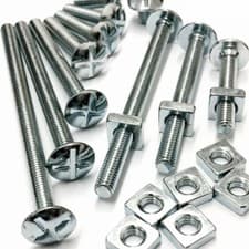 Image of Roofing Bolts with Square Nuts BZP Zinc Plated M5 M6 M8 M10 Slotted Dome Head