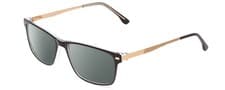 Image of Big and Tall 22 Unisex Square Polarized Sunglasses in Black/Clear Crystal 58 mm