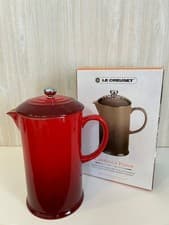 Image of LE CREUSET French Coffee Press Cherry Red Stoneware 1L NO BOX