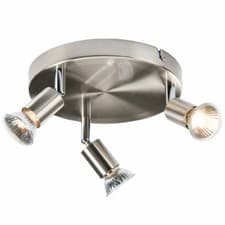 Image of KNIGHTSBRIDGE 230V TRIPLE SPOTLIGHT BRUSHED CHROME - NSPGU3BC