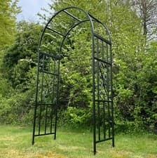 Image of Metal Garden Arch Arbour for Roses Amalfi with Ground Spikes
