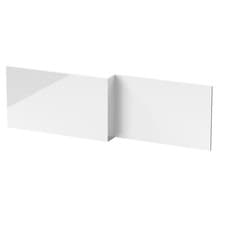 Image of Nuie Fully Waterproof Straight Bath Front & End Panels L-Shaped White Bathroom