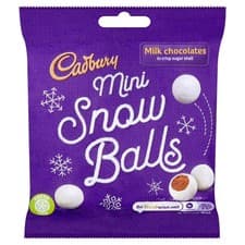 Image of Cadbury Mini Snowballs Christmas Chocolate Bag 80g