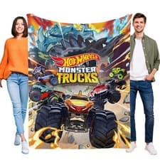 Image of Super Soft Flannel Hot Wheels Let's Race Throw Blanket for Sofa All Season Gifts