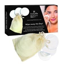 Image of Organic Bamboo Reusable Makeup Remover Pads Eco Friendly 16 Pack & Washbag