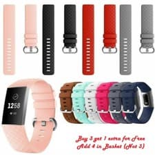 Image of For Fitbit Charge 3 4 Strap Replacement Metal Buckle Wrist band Small Large