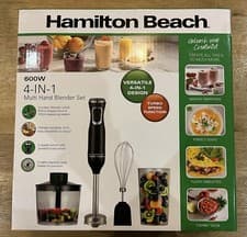 Image of 4 in 1 Electric Hand Blender Set - Food Processor, Mixer, Whisk & Chopper Bowl