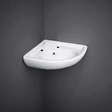 Image of RAK Compact Corner Cloakroom Basin 440mm Wide - 2 Tap Hole Waste Not Included