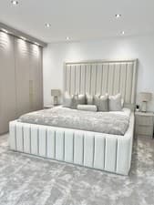Image of New panel Plush Velvet Bed Frame Upholstered HeadBoard GasLift Storage 4FT6 5FT