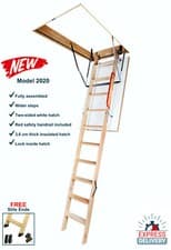 Image of Optistep OLE Wooden 3-Section Folding Loft Ladder 70cm x 111cm Free Stile Ends