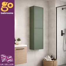 Image of 1700mm Wall Hung Tall Bathroom Cabinet Soft Close Doors Green Storage Unit