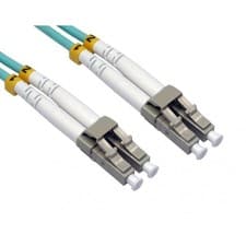 Image of OM3 - 50/125 - LC-LC - 1Mtr - Duplex Fibre Patch Cable - Aqua